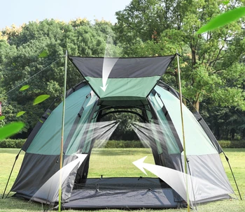 Напълно автоматична палатка за нощуване на открито, удебелена туристическа палатка, защитена от студ и дъжд, сверхлегкая.