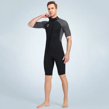 Неопреновая защитно облекло за гмуркане с къс ръкав, едно парче бански костюм за гмуркане, сърф, защита от студ с цип, улични аксесоари