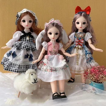 Нов модерен комплект хубава рокля на принцеса 1/6, работа на смени облекло за кукли Bjd, поли, аксесоари, 30 см, кукла, играчка за момичета, подарък