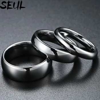 Нов мъжки пръстен Seul от неръждаема стомана Отвътре и отвън Сферична дъга, Модни прости класически пръстени за двойката, бижута