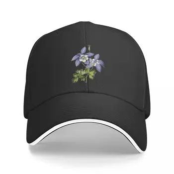 Нова Лилаво цвете илюстрация Коломбины, бейзболна шапка, шапка за голф, шапки за партита, Аниме-шапки, Мъжки и женски