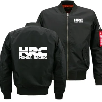 Нова мода мъжко яке Wintter, топло яке пилот, мъжки hoody с логото на състезателен мотоциклет HRC, мъжко яке в стил хип-хоп Харадзюку
