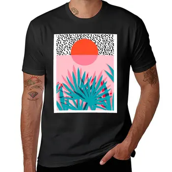 Нова тениска с декор на Wow - the palm sunrise, юго-западна Калифорния, Палм Бийч, Сан Сити, Лос Анджелис, Хавай, курорт на Палм Спрингс
