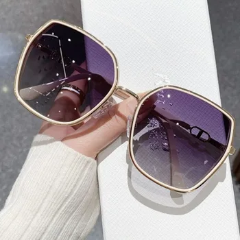 Нови квадратни слънчеви очила в голяма рамка, дамски маркови дизайнерски модерни Слънчеви очила, Дамски очила за пътуване на открито UV400 Gafas De Sol