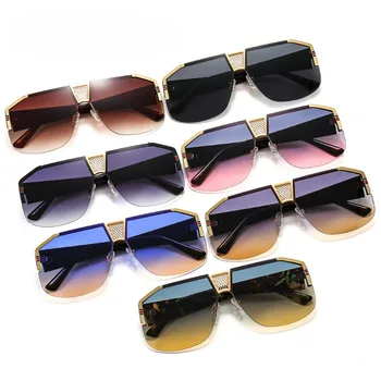 Нови Модни Слънчеви очила За Мъже И Жени, Улични Големи Рамки, Извънгабаритни Спортни очила, Плажни Слънчеви Очила, Цветни Uv400
