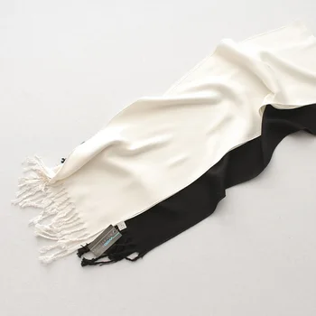 Обикновен Мъжки шал от 100% памук, Зимни Топли Класически Черно-бели Шалове за бизнесмени 190 * 32 см