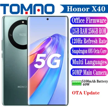 Официален Оригинален Нов Мобилен Телефон Honor X40 5G Snapdragon 695 Octa Core 6,67 инча 120 Hz 50-Мегапикселова Камера за обратно виждане 5100 mah Батерия 40 W OTA