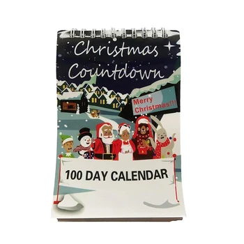 Празничен календар за обратно броене в карикатура стил с допълнителна функция за Коледен календар за обратно броене Откъсване Календар за домашно плот
