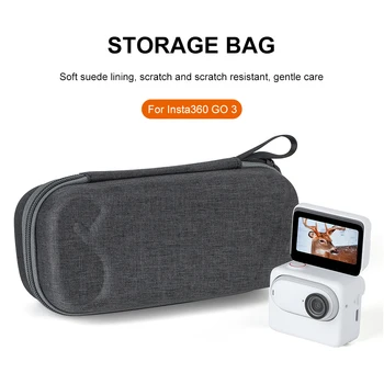 Преносима чанта за съхранение на Insta360 GO3, мини чанта за носене и устойчив на надраскване чанта с мека подплата за аксесоари за камери Insta360 GO3