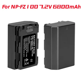 Преносимото батерия NP-FZ100 6800 mah, съвместима с фотоапарати Sony FX3, FX30, A1, A9, A9 II, A7R III, A7S III, A7 III, A7 IV, A6600, A7C