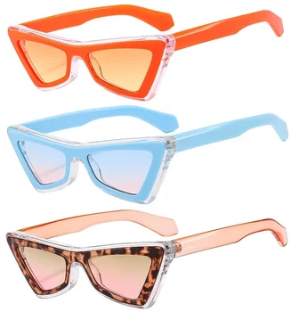 Промоционални модни летни слънчеви очила Y2k с едно докосване котешки очи