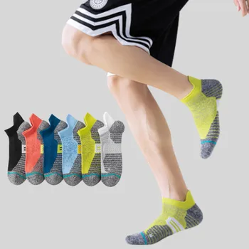 Професионални чорапи за бягане от памук и полиестер, дишаща Унисекс, Мъжки И дамски чорапи за спорт на открито, абсорбиращи потта Чорапи с дълбоко деколте на глезените