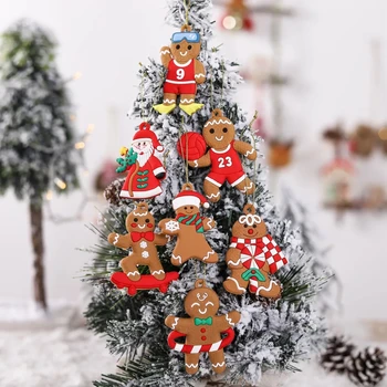 Пряничная Коледно Дърво Висулка Весела Коледна Украса за Дома 2023 Украса Навидад Натальный Коледен Подарък честита Нова Година