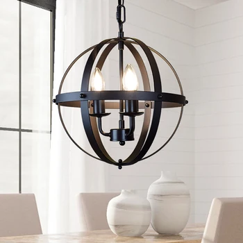 Ретро окачен лампа Depuley Globe за кухня, Трапезария, Хол, Антре, Спалня, Коридор E12 Base