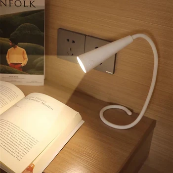 Светодиодна настолна лампа за четене, Гъвкава тръба, Подвижна лампа, зареждане чрез USB, Преносими лампи за четене за читального зала или спални