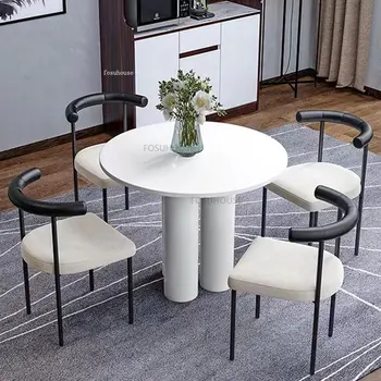 Скандинавските Трапезни столове от изкуствена кожа за трапезария Мебели, Трапезария стол С удобна облегалка, маса за Хранене, стол за почивка в кухнята