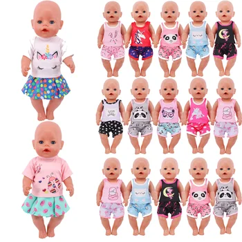 Сладко Отгоре-жилетка + Шорти, аксесоари За Дрехи за бебета Кукли 43 см, 18-Инчовата американската кукла За момичета, Нашето поколение