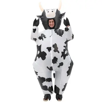 Сладък надуваем костюм на крава, надуваем костюм, реквизит за изпълнения, костюми за цялото тяло, Костюми за купоните на ферма за Великден