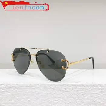 Слънчеви очила Pilot без рамки За мъже и жени, модерен дизайнерски очила с диамантена огранкой, класически vintage слънчеви очила за шофиране на открито