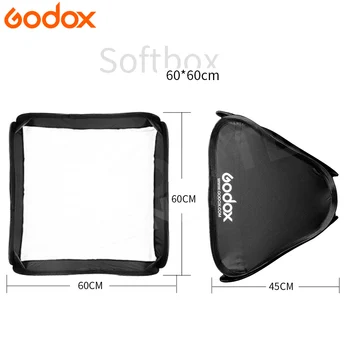 Софтбокс Godox 60х60 см, Преносим лещи светлата част на кутията, аксесоари за професионална фотография, Чадър за студийно осветление Speedlight Flash