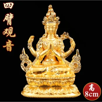 Статуя на Божество на богатството и успех във формата на четырехрукого Буда авалокитешвары Клан-ин, 4 ръце
