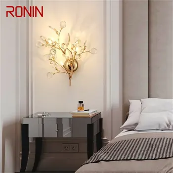 Стенен лампа в европейски стил RONIN със златен хрусталем, луксозни осветителни тела, модерните led светлини за декорация на дома