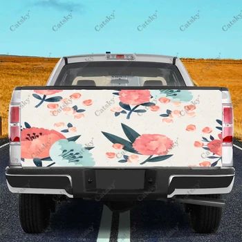 стикер с флорални мультяшными листа, модификация на задната опашка на камион, изработени по поръчка, подходящи за товарни автомобили, аксесоари за опаковане на автомобили, стикери