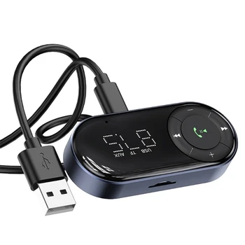 Съвместим с Bluetooth 5.2 адаптер за Кола за свободни ръце за предаване на музика AudiosFM-приемник D7WD
