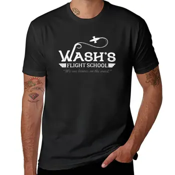 Тениска Wash's Flight School, летен топ, риза с домашен любимец принтом за момчета, тениски, мъжки тениски
