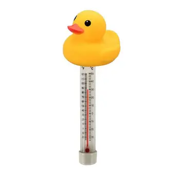 Термометър за вода с патица, плаващ термометър за басейна, измерване на температура, Удароустойчив термометър за баня за басейни