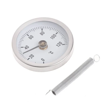 Термометър със скоба за тръба, биметаллический датчик за температура и пружина 63 мм, 120 ℃