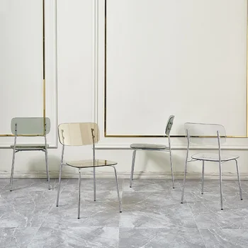 Трапезария стол Nordic Transparent Ins С акрилни стол, Табуретка за грим, Трапезни Столове За почивка, Домакински мебели Cadeira за хол