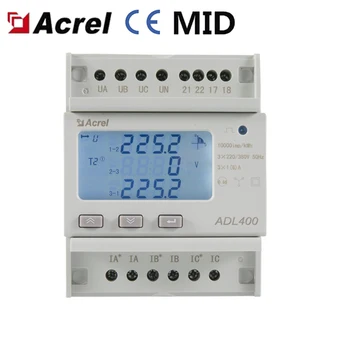 Трифазни брояч на енергия ACREL ADL400 RS485 и Modbus RTU, клас на точност 0,5, поддържа трансформатори на ток