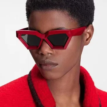 Триъгълни Модни Слънчеви очила, Полигональные модни очила за жени, дебели рамки, очила за улични партита в стил Хип-хоп, висококачествени нюанси UV400