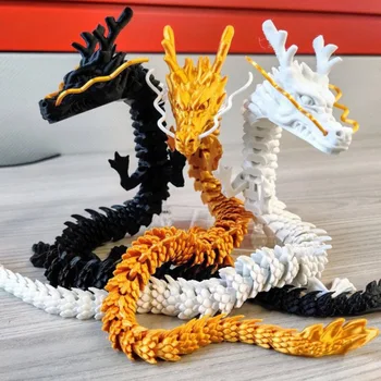 Украса на ландшафтния дизайн на аквариума за риби 3D печат съвместен дракон, декорация във формата на китайски дракон micro view