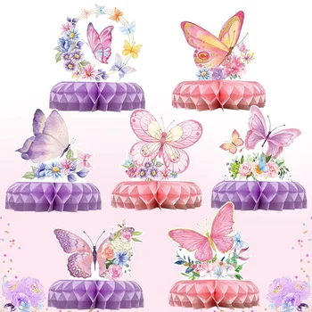 Украса на торта във формата на пеперуди-сот, посуда и прибори за Еднократна употреба, Декор за парти по случай рожден ден, Детски душ, рожден Ден момичета