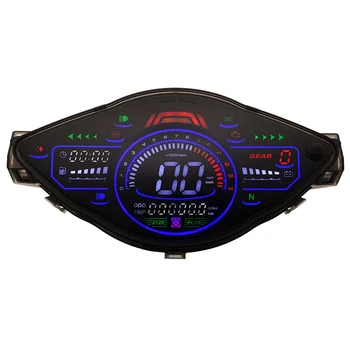 Универсален Мотоциклет LCD за измерване на скоростта, дигитален Километраж, Оборотомер за 1,2,4 резервоари, Измерване на