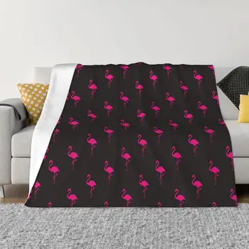 Фламинго Птица, Животно Розово Одеяло Флисовое Демисезонное Джобно Супер Топло Одеяло S за Дивана Офис Покривки за легло