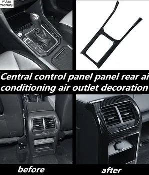 централна контролен панел от въглеродни влакна, ABS, украса за излизане на въздуха от климатика отзад за Volkswagen VW GOLF Sportsvan