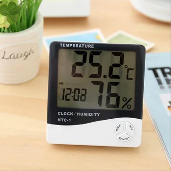 Цифров LCD термометър за удължаване на мигли, влагомер, тестер за температура и влажност на въздуха, метеорологичната станция, часовници, инструмент за изграждане на мигли, грим