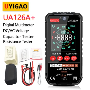 Цифров мултицет UYIGAO UA126A Plus Touch, тестер повърхността на кондензатора на постоянно напрежение Променлив ток, Многофункционален професионален мултицет