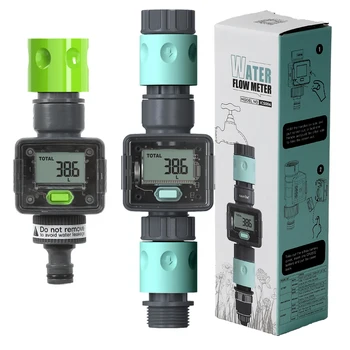 Цифров разходомер за вода, маркуч брояч на вода за външно градински маркуч, измерване на дебит и дебита на водата с быстроразъемными соединителями
