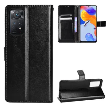 Чанта-портфейл с панти капак от изкуствена кожа за мобилен телефон Redmi Note 11 Pro 4G с отделения за карти Redmi Note 11 Pro Global