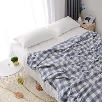 Японското памучни покривки марлевое клетчатое диванное кърпа меко одеяло покривки за спалня и почивка, лятото е прохладно, коварен одеяло