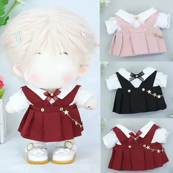1 Комплект дрехи за кукли 20 см, тениска, къси панталони, мини-рокля, костюм за кукли от памук, играчки, аксесоари за кукли-идол, училищни униформи