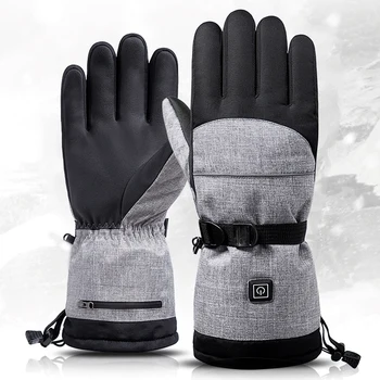 1 Чифт ръкавици с отопляем през студеното време, термални, мини, водоустойчив, зареждащи се за скално катерене на открито, туризъм, каране на ски, колоездене