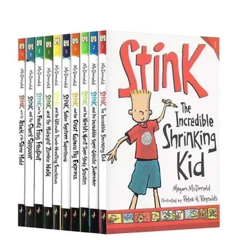 10 Книги / набор Stink Series Little Judy Moody Детска Информационни Английска Книжка с картинки, Колекция комикси за деца