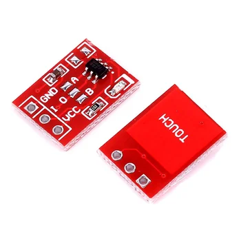 100шт TTP223 Модул сензорен ключов превключвател Сензорен бутон Конденсаторного тип Едноканален самостоятелно блокиране на сензорен ключ Сензор