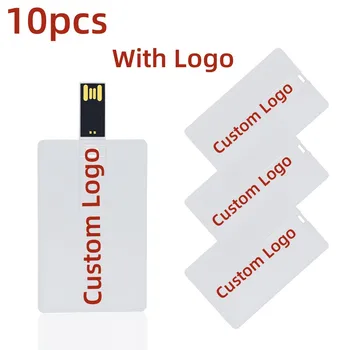 10ШТ Потребителски Логото С Изображение на 128 MB 4 GB 8 G 16 GB, 32 Г USB Флаш памет Кредитна карта Стик на Марката във Формата На USB Memory Stick