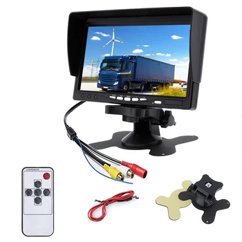 12 В 24 В 7-инчов цветен HD-монитор TFT LCD за видеонаблюдение за кола, камион, камера за обратно виждане
